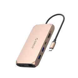 Orico XCR 12in1 USB-C Dockingstation mit HDMI/DisplayPort 4K PowerDelivery (PD) Ethernet