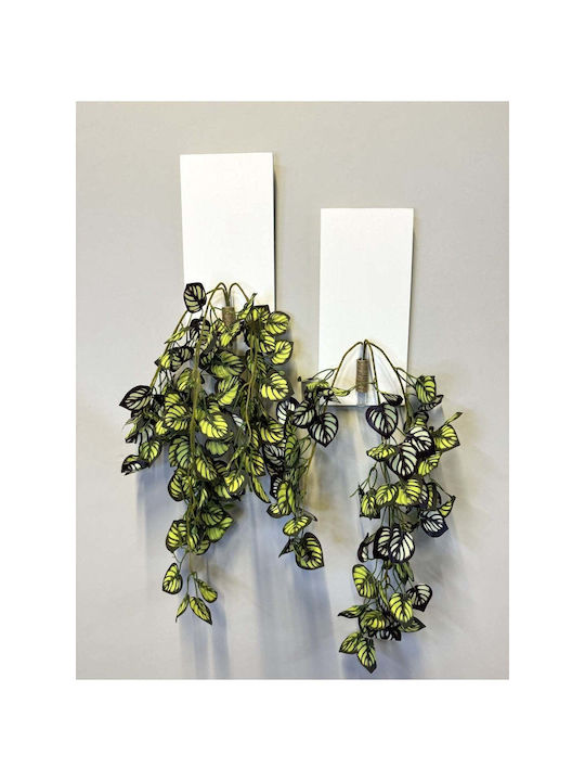 SteweHome Hanging Green Wooden Wall Decor 30x14cm 2 Pieces