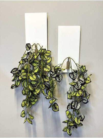 SteweHome Hanging Green Wooden Wall Decor 30x14cm 2 Pieces