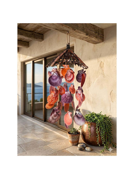 SteweHome Hanging Decorative Red Wooden