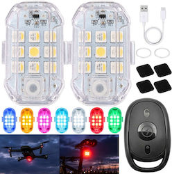 LED RGB Warning Light 7 Colours Remote Control Set of 2 Pieces