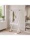 Arredamenti Italia Trolley Garment Rack Wooden Foldable White 140x32x161cm