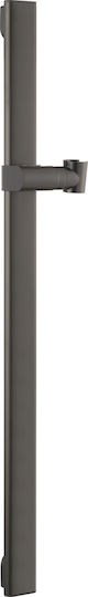 Fixed Support Shower Slider Rail Square Base Phone Holder Imex Drava Bdd002/bgm Black Gun Metal Pvd 65,4cm