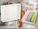 Fabric Storage Box for Clothes Underwear Socks Ties in White Colour 26x20x6cm