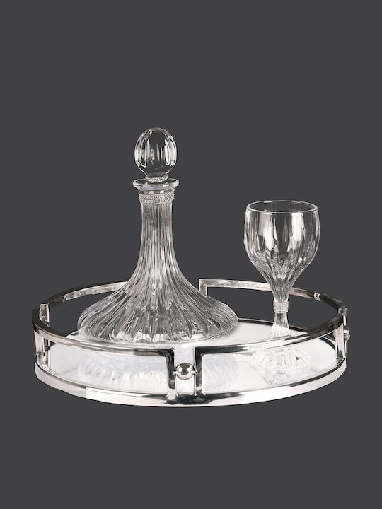Best Man Set Crystal Metallic Inox with Silver Mirror 3 Pieces
