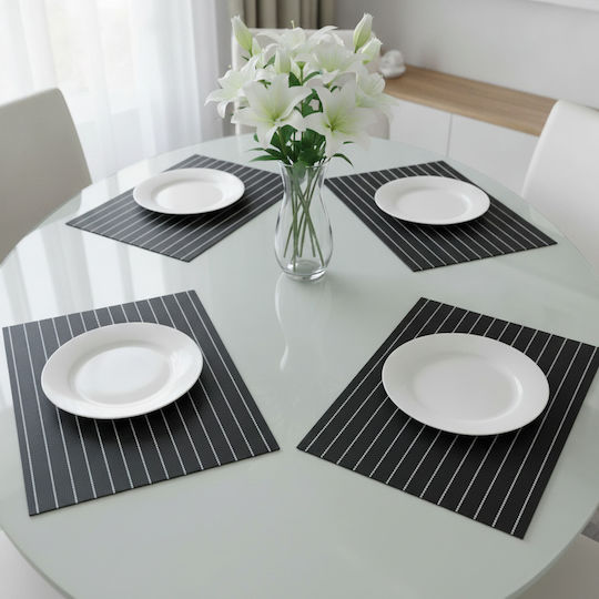 Tischsets Kunststoff Schwarz 45x30cm