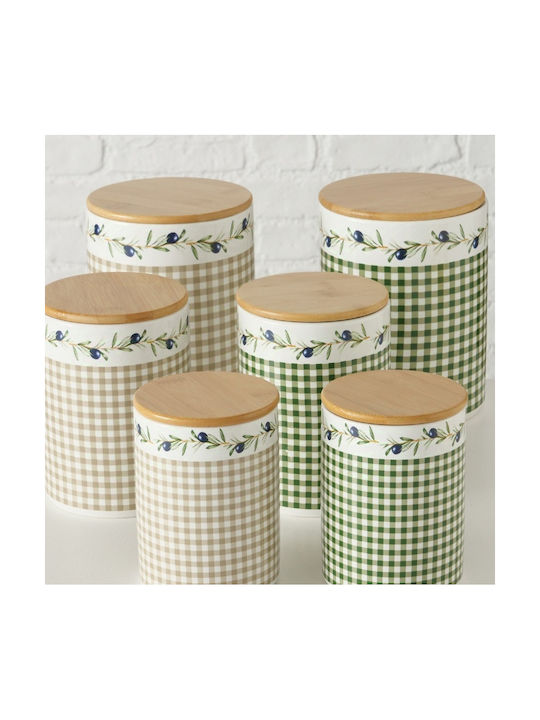 Boltze Set of 3 General Use Vases with Lid Ceramic Beige