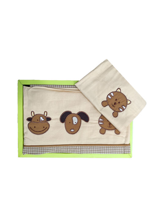 Das Home Baby Crib Sheet Cotton Brown 170x120cm