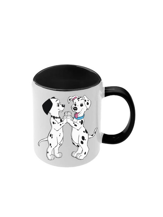 Κούπα Dalmatians Δαλματίας Μαύρη Λαβή Εσωτερικό