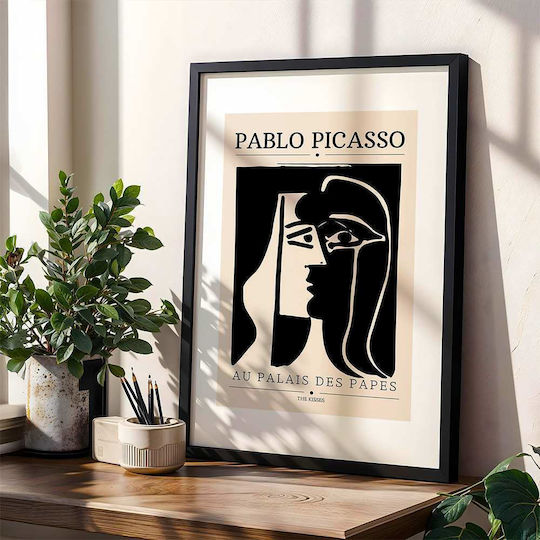 Poster Pablo Picasso Au Palais Des Papes Art077 40cm X 50cm White Wooden Frame