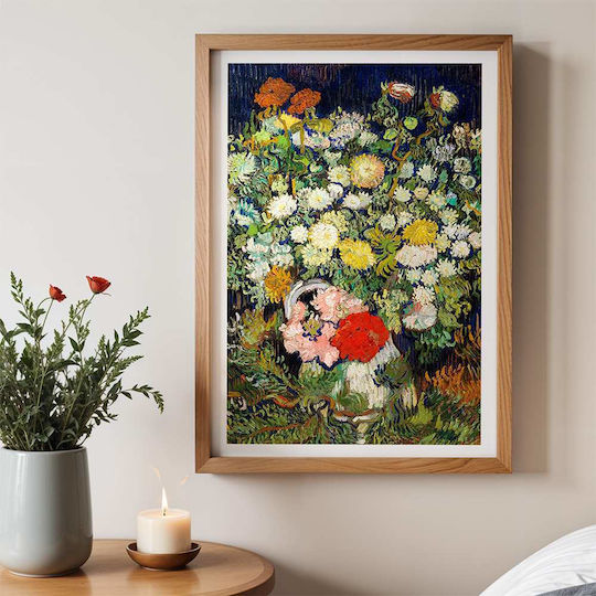 Poster Bouquet Flowers Art115 40cm X 50cm Κορνίζα Καφέ Ξύλου 56075pd156676f63322