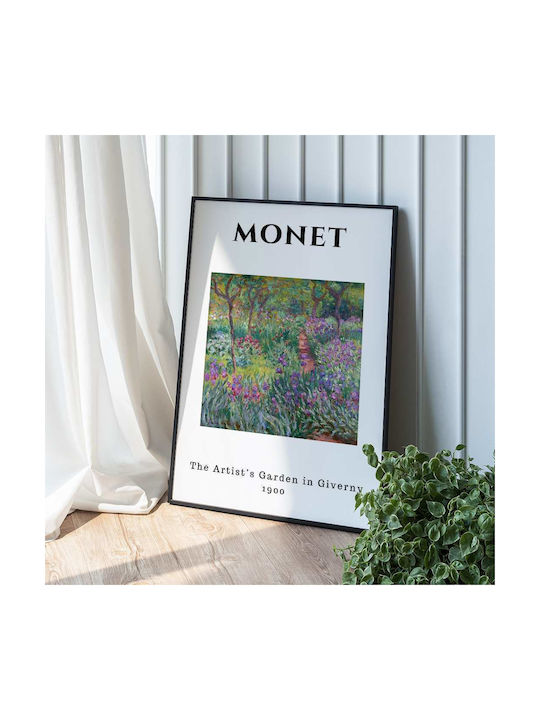 Poster Monet Artists Garden Art014 40cm X 50cm Brown Wooden Frame