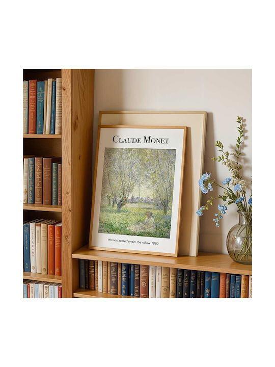 Poster Claude Monet Woman Seated Under Willow Art100 40cm X 50cm Frame Natural Wood Beige 56052pd156701f55316