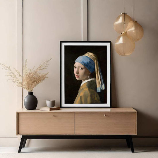 Poster Johannes Vermeer Girl Pearl Earring Art022 40cm X 50cm Κορνίζα Καφέ Ξύλου 56110pd156652f63322