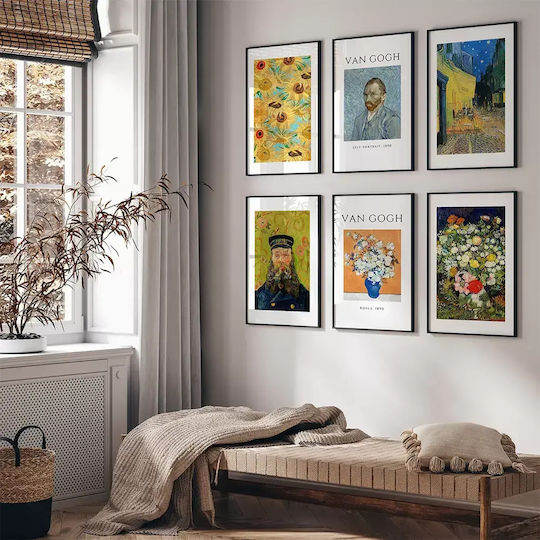 Poster Van Gogh Postman Art114 40cm X 50cm Premium Μαύρο Ξύλινο Κάδρο-56104pd156653f55323