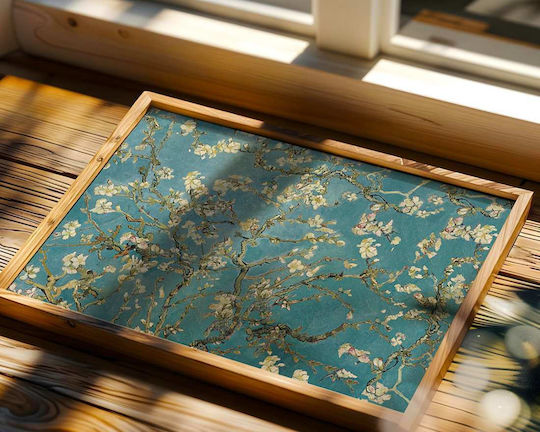 Poster Van Gogh Almond Blossom Art104 40cm X 50cm Premium Μαύρο Ξύλινο Κάδρο-56096pd156664f55323