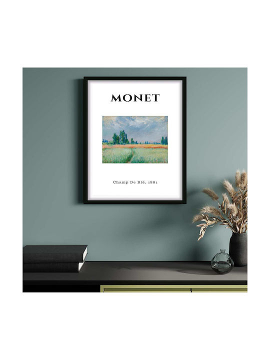 Poster Monet Champ De Ble Art010 40cm X 50cm Μαύρη Ξύλινη Κορνίζα-55258pd156881f55321