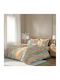 Cotton Duvet Cover Set 150x215cm Single With Multicolour Pillowcase