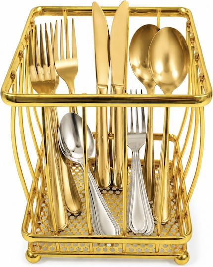 Metallisches Abtropfgestell für Besteck Gold