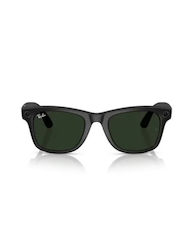 Ray Ban Wayfarer Matte Black, Transitions Clear To Graphite Green Smart Glasses Μαύρα