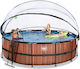 Exit Toys Round Swimming Pool with Metallic Frame 488x122cm Brown