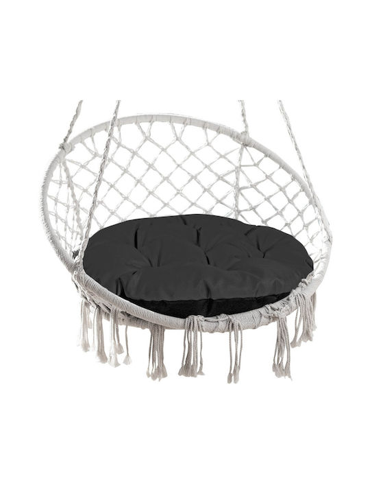 AIO Factory Waterproof Round Garden Swing Cushion Black 65x65cm