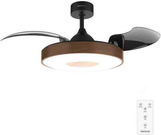 Cecotec Energysilence Aero 4280 Invisible Ceiling Fan 106cm with Light Black / Brown
