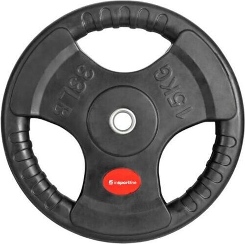 inSPORTline Olympic Type Rubber Plate 1 x 15kg Φ50mm with Handles