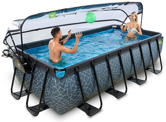 Exit Toys Swimming Pool PVC with Metallic Frame 400x200x100cm Grey 30574200
