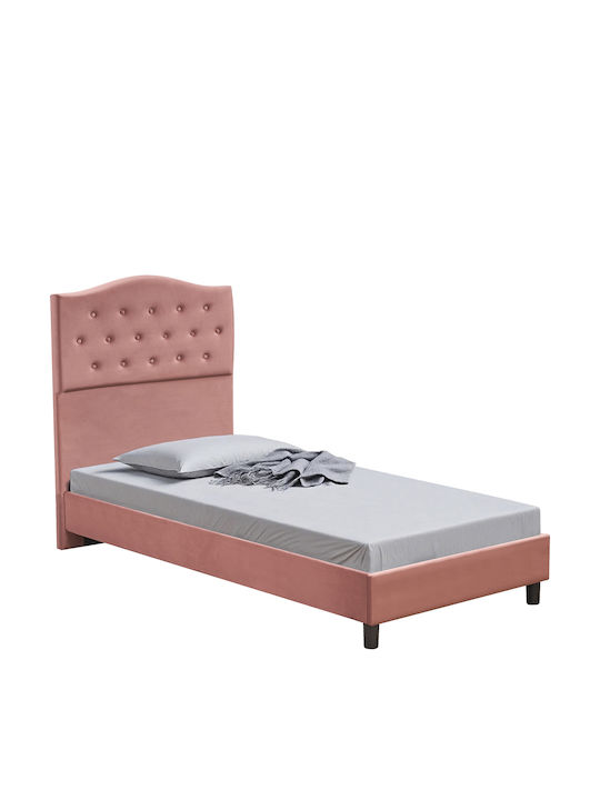 Juniper Single Bed Upholstered with Fabric Rotten Apple for Mattress 90x200cm