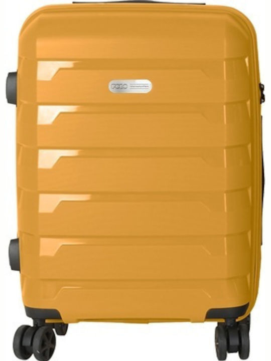 Polo Cabin Hard Travel Suitcase Mustard Height 55cm