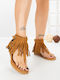 Flache Sandalen Für Damen Braun