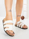 Women's White Flat Sandals