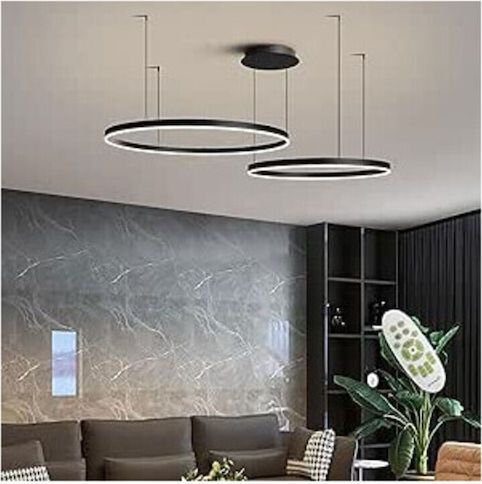 Jiju Lumini Suspendate Negru LED