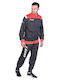 Glossy Tracksuit Set Red/dark Grey