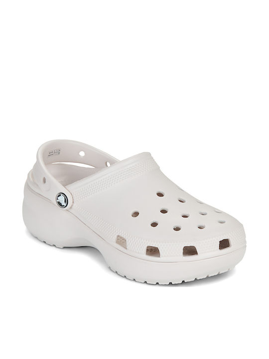 Crocs Classic Platform Clog Γυναικεία Σαμπό Μπεζ