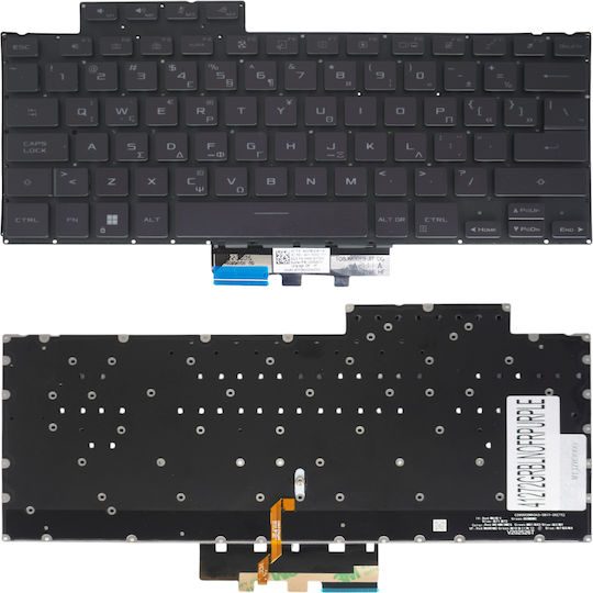 Greek Laptop Keyboard Asus Rog Zephyrus G14 Ga402 Ga402r Ga402rj Ga402rk Ga402ru Ga402x Ga402xv GR No Frame Backlit Dark Purple Code 41272grblnofrpurple