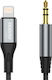 Dudao 3.5mm to Lightning Cable Γκρι 1m