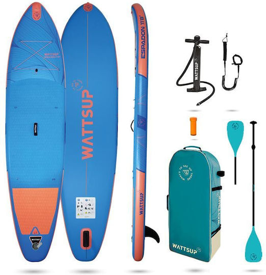 Wattsup Espadon 11'8" Aufblasbare SUP Board / Kajak mit Länge 3,55 m Hellblau