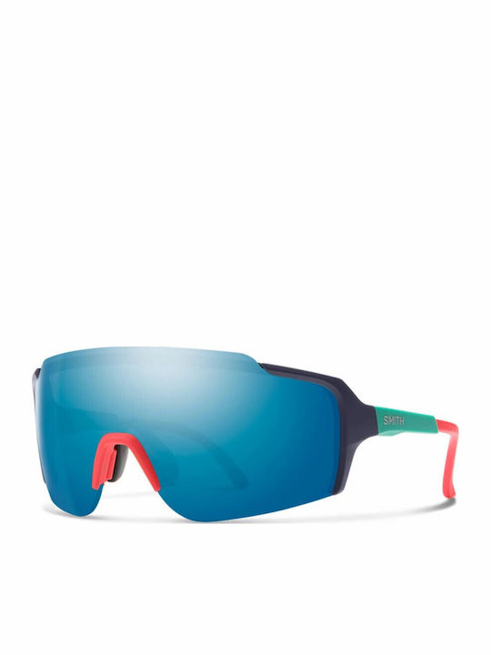 Smith Unisex Sonnenbrillen mit Blauer Rahmen und Blauer Spiegel Fassung
