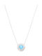 Luxenter Silber Halskette Hellblau