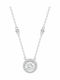 Jools Necklace Talisman Rosette From Gold Plated Silver With Diamond & Zircon