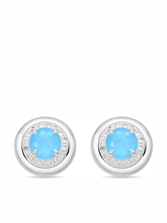 Luxenter Stud Earrings Made of Silver with Light Blue Stones