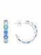 Luxenter Earrings Hoops from Silver with Stones Blue