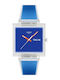 Swatch Thru Ανδρικό Ρολόι Μπαταρίας με Μπλε Καουτσούκ Λουράκι