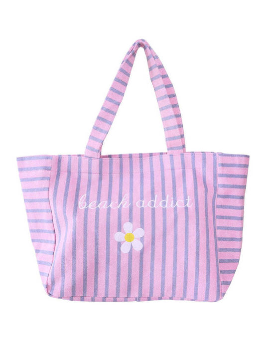 Celestino Damen Strandtasche Frottee Streifen Lila Hell