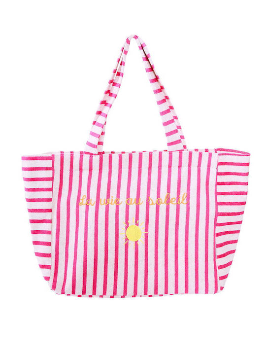 Celestino Damen Strandtasche Frottee Bestickt Sonne Fuchsia