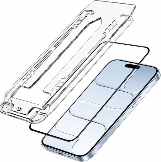 3mk Pack 2 Gehärtetes Glas iPhone Air Anwendungsrahmen Schwarz Transparent