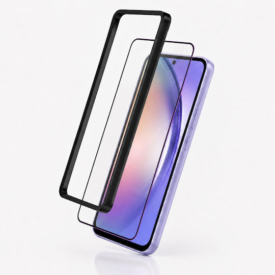 3mk Pack 2 Tempered Glass Galaxy A54 5g Applicator Frame Black Transparent