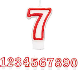 Birthday Cake Candle Chippo 968094-7 Number 7 Red 7.5 Cm